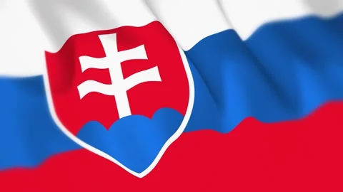Slovakia Flag Seamless Loop 4k 60fps on Sky Background Stock Footage 340351402