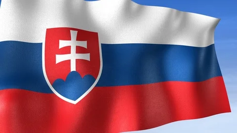 Slovakia Flag - Set of 3 Angles with Masks [3WaveSeries] Stock Footage 103333103