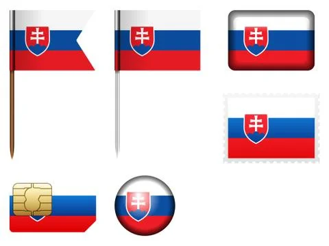 Slovakia flag set Ilustração Stock