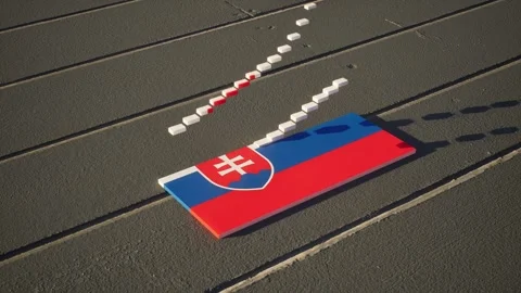 Slovakia Flag - Slow Motion Stock Footage 318893577