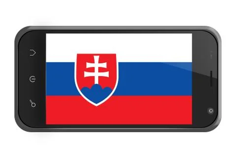 Slovakia flag on smartphone screen isolated Stock Illustration