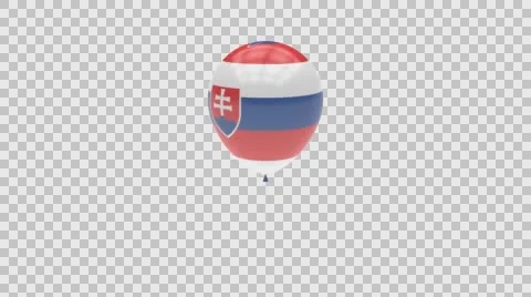 Slovakia flag textured balloon rotating Alpha Stock-Footage 61719980