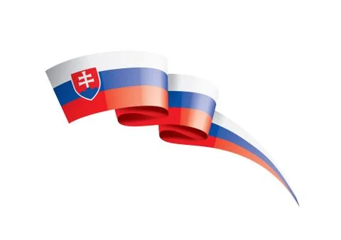 Slovakia flag, vector illustration on a white background Stock Illustration