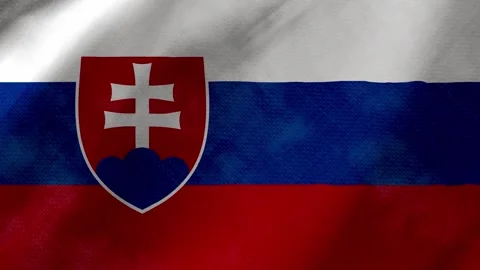 Slovakia flag waving background with real fabric texture 스톡 동영상 291918644