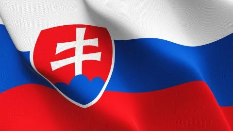 Slovakia flag waving on wind. Stock Illustration