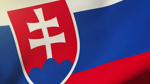 Slovakia flag waving in the wind. Looping sun rises style.  Animation loop 스톡 동영상 47982717