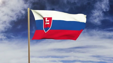 Slovakia flag waving in the wind. Looping sun rises style.  Animation loop 스톡 동영상 47983071