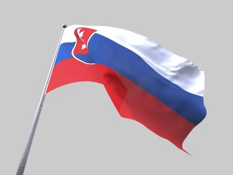 Slovakia flying flag isolate on white background Stock Illustration