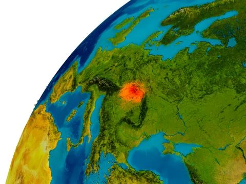 Slovakia on globe Stock Illustration
