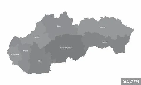 Slovakia grayscale map Stock Illustration
