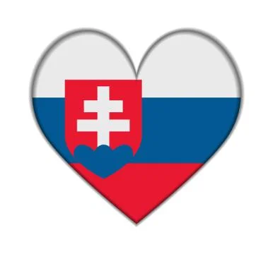 Slovakia heart flag Stock Illustration