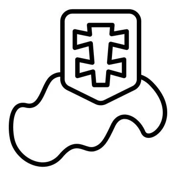 Slovakia icon outline vector. Flag map Stock Illustration
