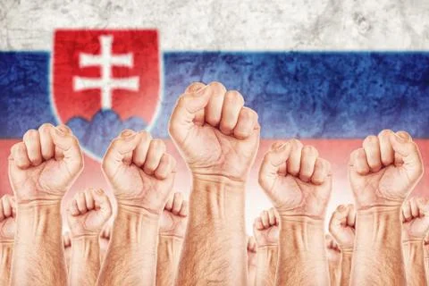Slovakia labour movement, workers union strike Stock Illustration