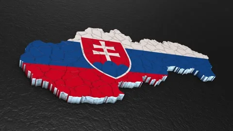 Slovakia map 3d. 3d map of Slovakia. Stock Footage 275284366