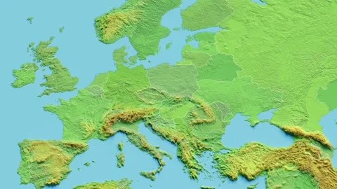 Slovakia Map 3D animated with Borders Video stock 348531929