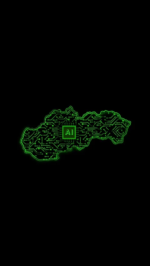 Slovakia Map AI Chipset Technology Opener Stock Footage 337172668