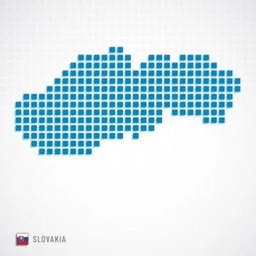 Slovakia map and flag icon Illustrazione stock