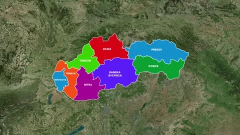 Slovakia Map Animation Highlighting Zoom Effect 4K Stock Footage 336376916