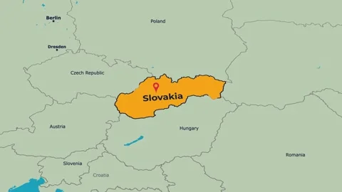 Slovakia Map Animation Locator Zoom 4K Motion Graphic Stock Footage 340910456
