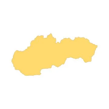 Slovakia map color line element. Border of the country. Stock Illustration