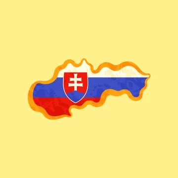 Slovakia - Map colored with Slovak flag Stock Illustration