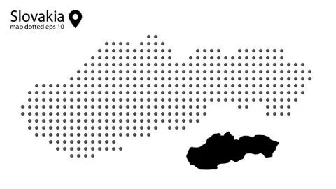 Slovakia map dotted on white background vector isolated Stock Illustration