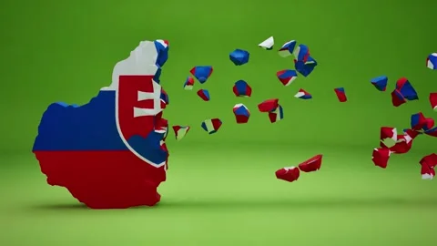 Slovakia Map With Flag Stock Footage 324586697