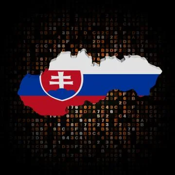 Slovakia map flag on hex code illustration Stock Illustration