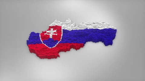 Slovakia Map with Flag Intro Background Stock Footage 315162886