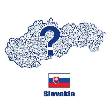Slovakia map flag made from question mark. Stock Illustration