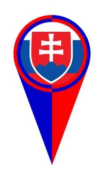 Slovakia Map Pointer Location Flag Illustrazione stock