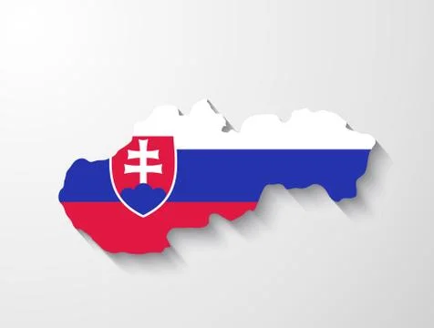 Slovakia map with shadow effect presentation Stock Illustration