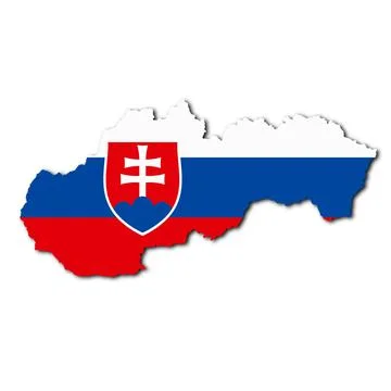Slovakia map on white background with clipping path 3d illustration Stock Illustration