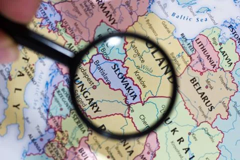 Slovakia on the map of the world. Stock-Fotos