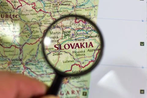 Slovakia on the map of the world. Stock Photos