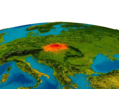 Slovakia on model of planet Earth Stock-Illustration