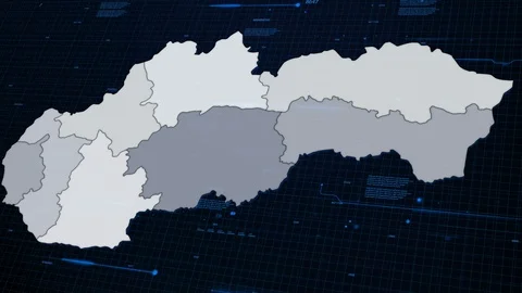 Slovakia network map Stock Footage 87977266