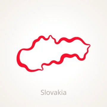 Slovakia - Outline Map Stock Illustration