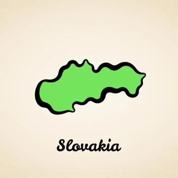 Slovakia - Outline Map Stock Illustration