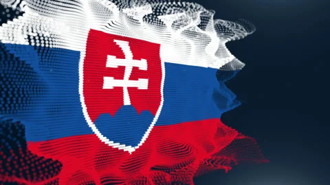 Slovakia Particle Flag Stock Footage 179091234