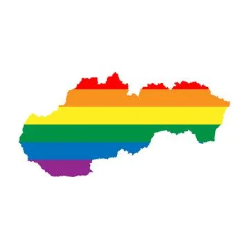 Slovakia rainbow vector map Stock Illustration