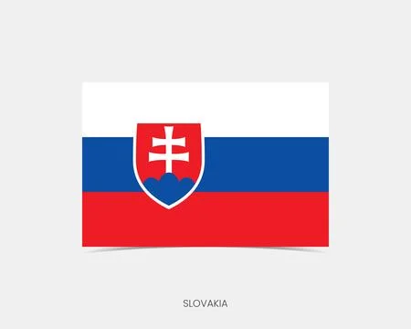 Slovakia Rectangle flag icon with shadow. Illustrazione stock