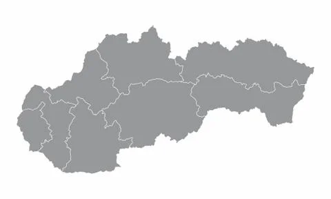 Slovakia regions map Stock Illustration