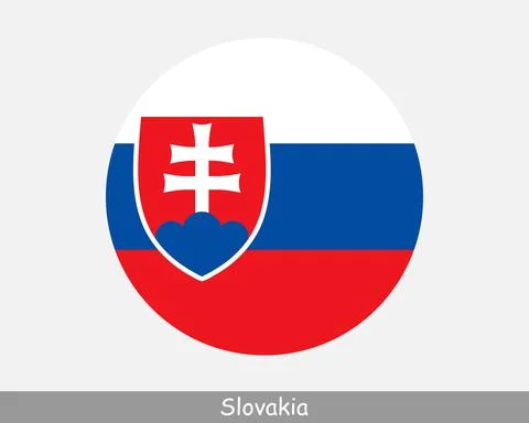 Slovakia Round Flag Stock Illustration