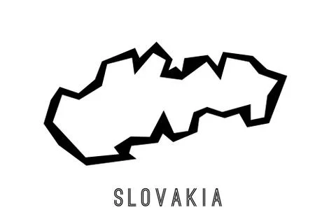Slovakia simple vector map outline - country shape sharp polygonal geometric  Stock Illustration