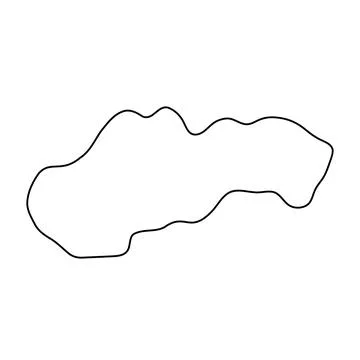 Slovakia simplified vector outline map Stock Illustration