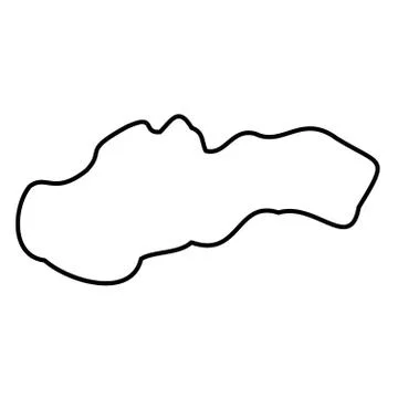 Slovakia - solid black outline border map of country area. Simple flat vector 스톡 일러스트