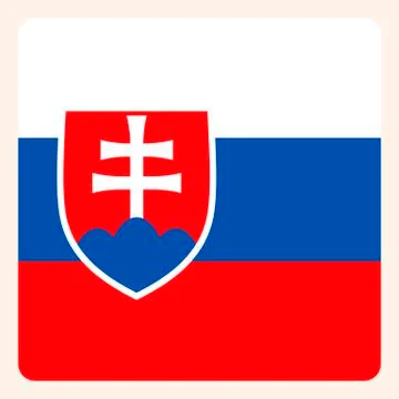 Slovakia square flag button, social media communication sign, business icon. Stock Illustration