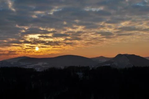 Slovakia - sunset in the mountains Foto stock