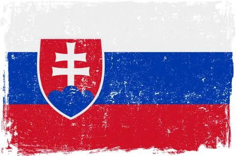 Slovakia Vector Flag on White Stock Illustration